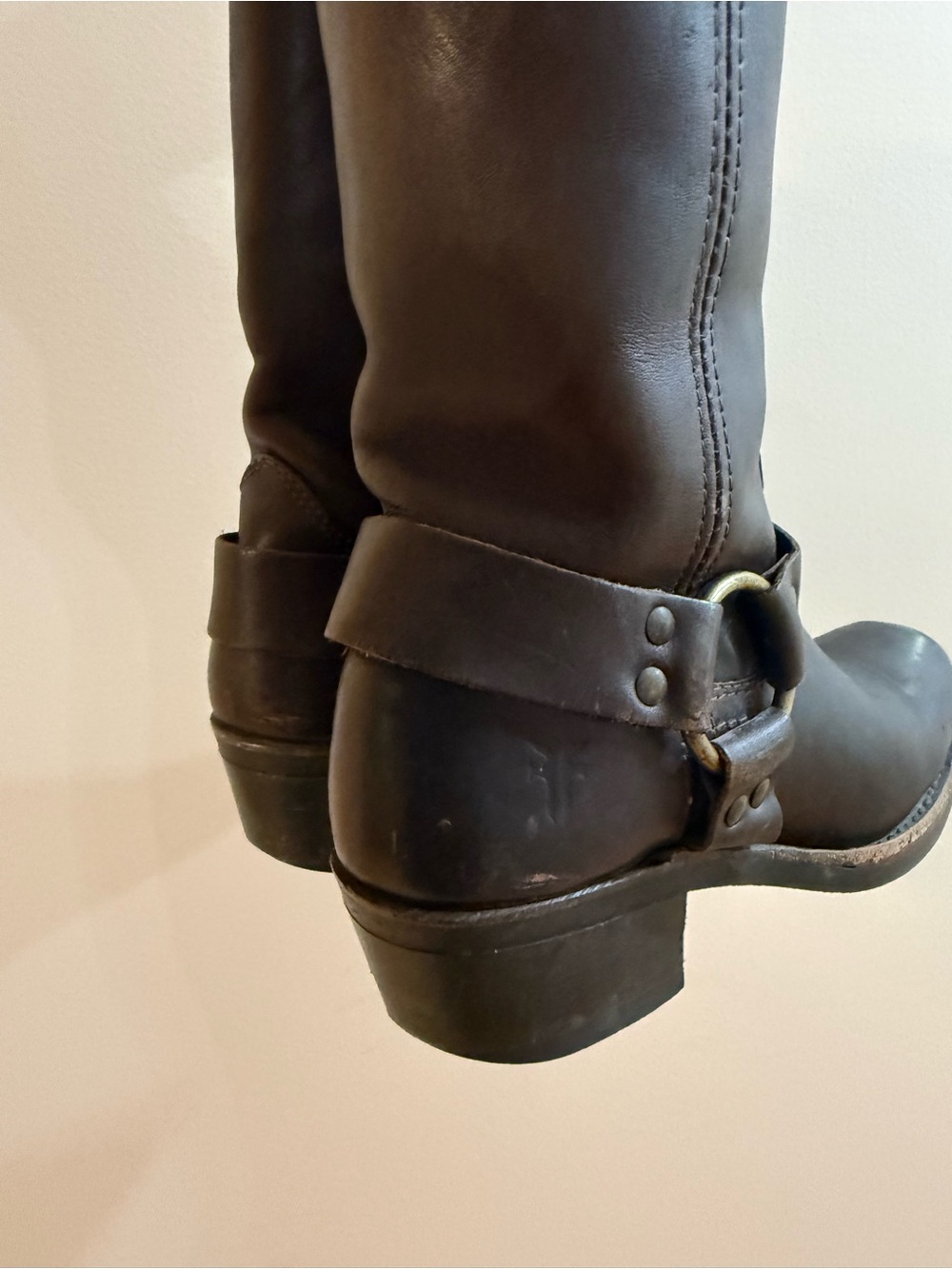 FRYE Harness Brown Leather Boots 6.5 - Picture 3 of 10